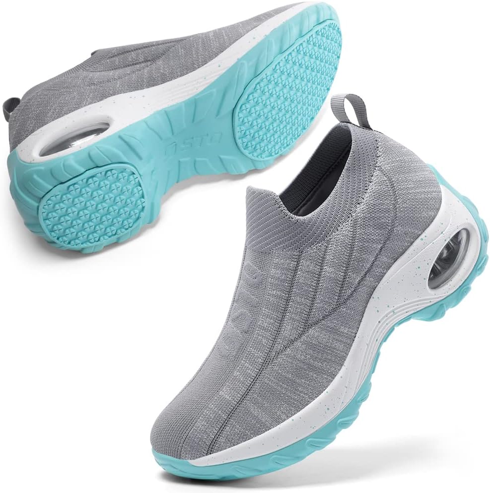 STQ Walking Shoes for Women: Slip on Sneakers with Arch Support