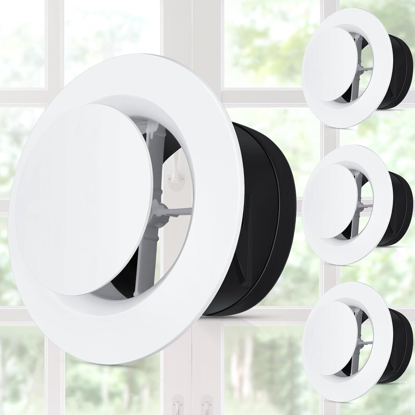 4 Pcs 6 Inch Vent Covers for Indoor Ventilation Use White