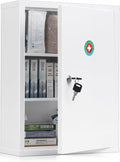 Wall Mount Locking Medicine Cabinet - Secure Large Capacity Box
