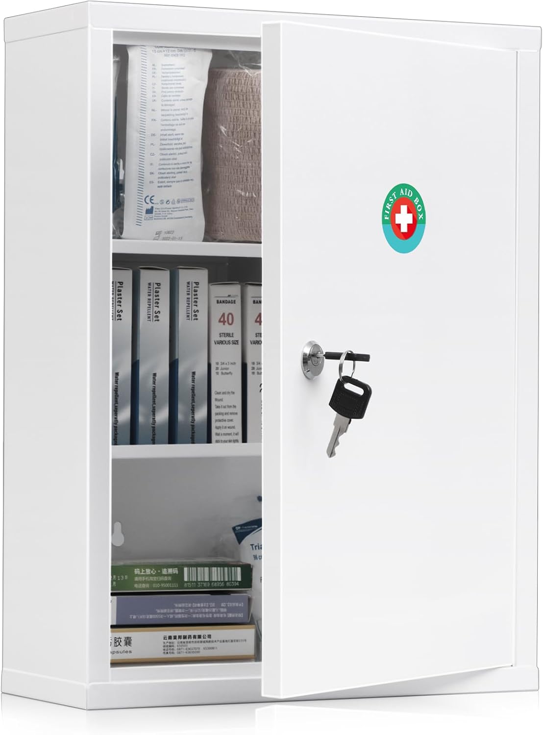 KYODOLED Wall Mount Locking Medicine Cabinet for Secure Storage