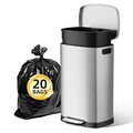 13 Gallon Stainless Steel Kitchen Trash Can with Lid and Step Pedal
