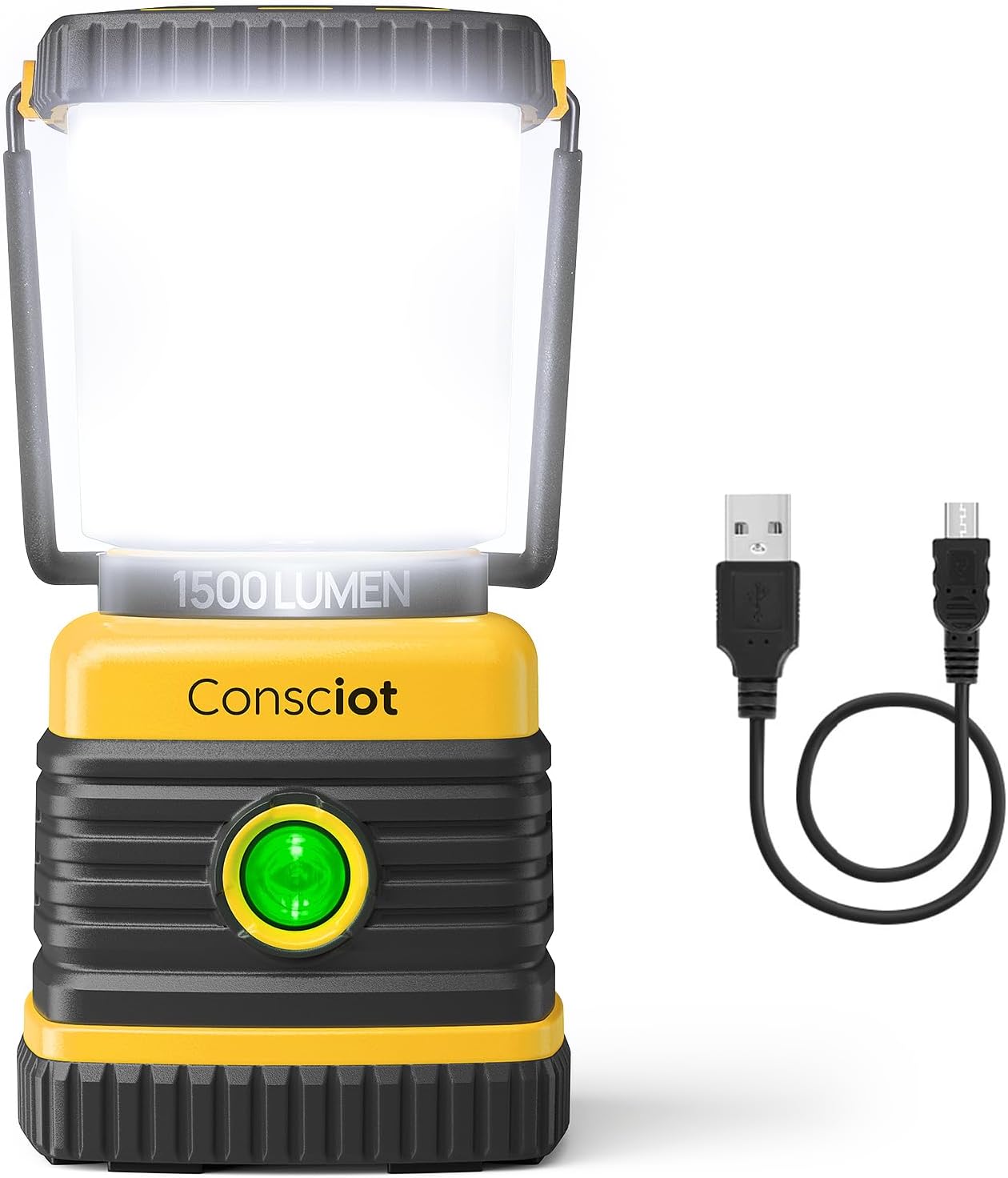 LED Camping Lantern with 1500 Lumens and USB-C Rechargeable Feature