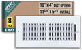Fits 10x4 Duct Opening 2 Way Steel Air Supply Diffuser - Durable White