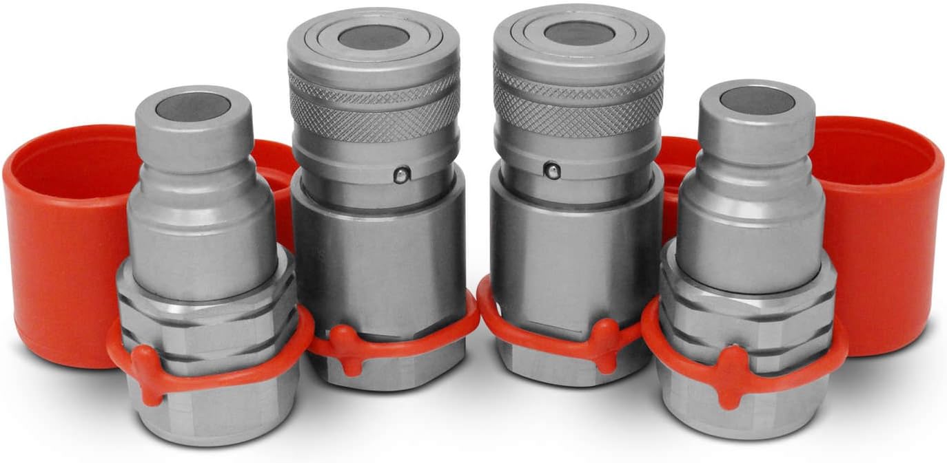 1/2 Skid Steer Flat Face Hydraulic Quick Connect Couplers Set