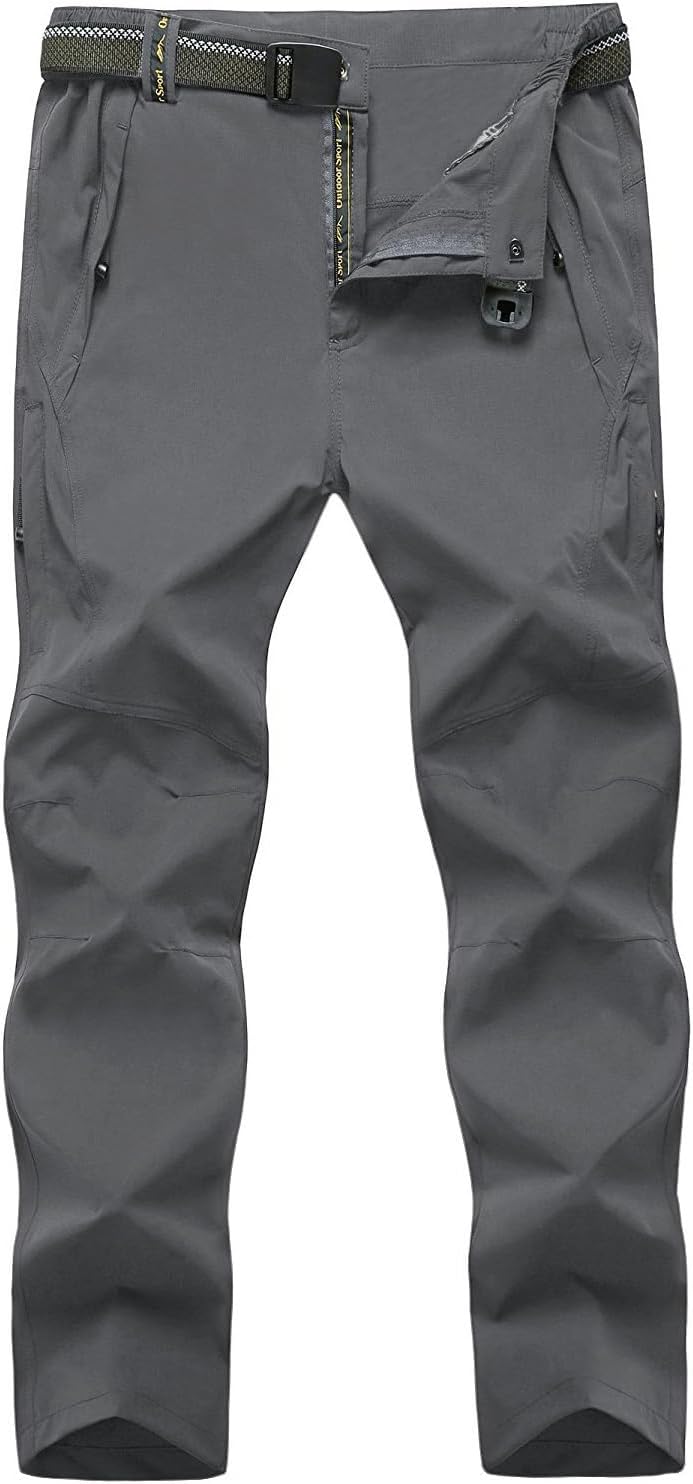 TBMPOY Men's Lightweight Hiking Pants with 5 Zip Pockets