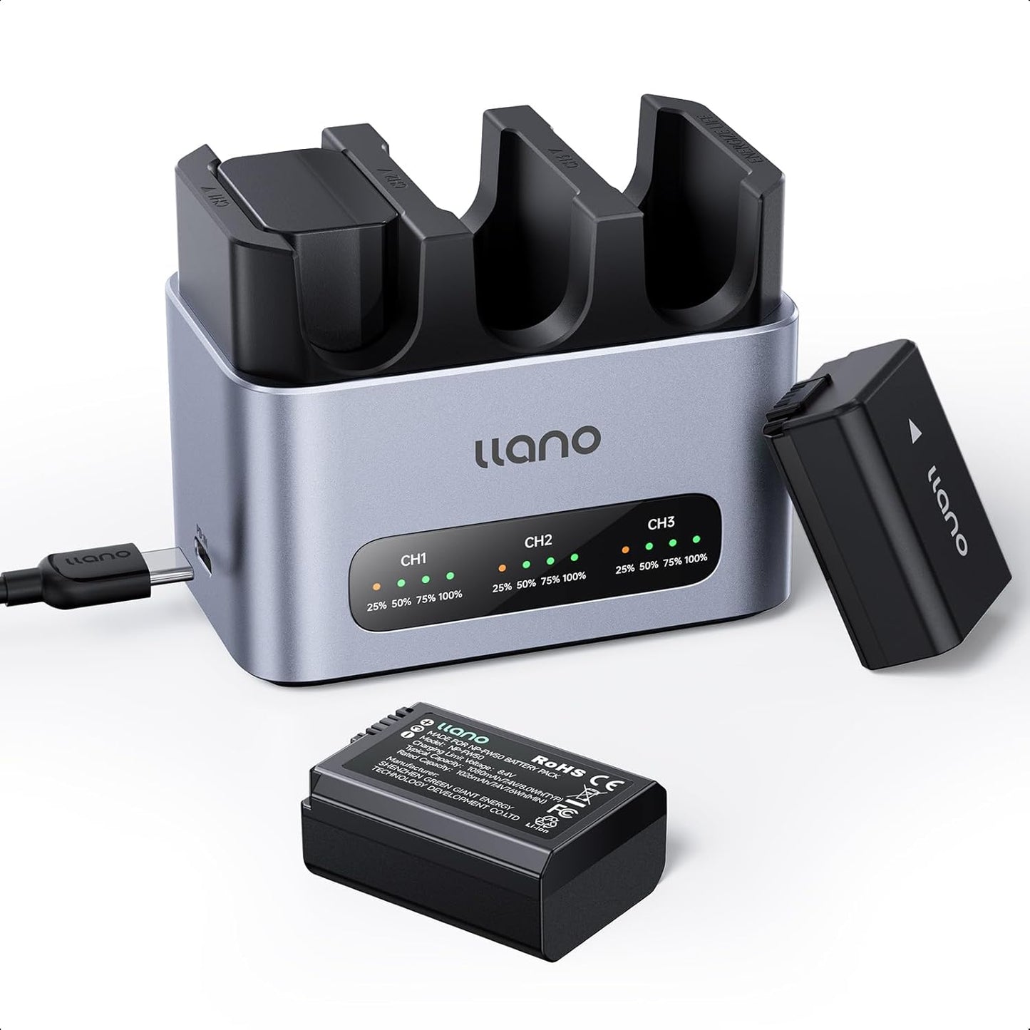 llano NP-FW50 Battery & Fast Charger Set for Sony Cameras