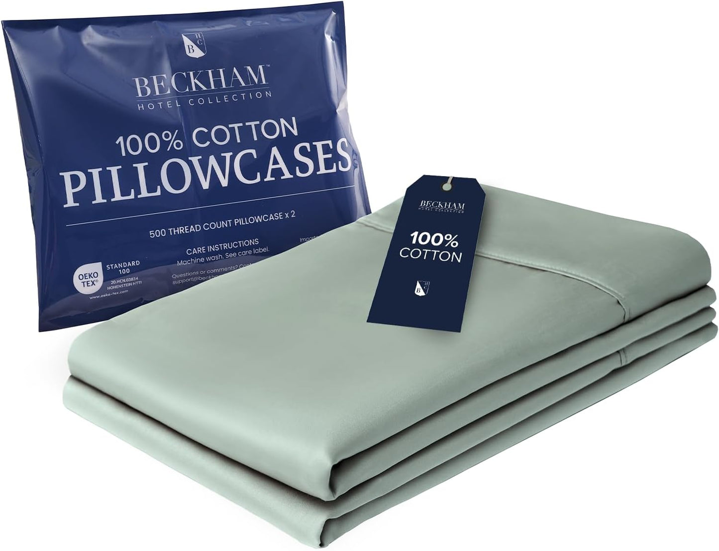 Beckham Hotel Collection King Size Pillow Cases Set of 2, 500TC