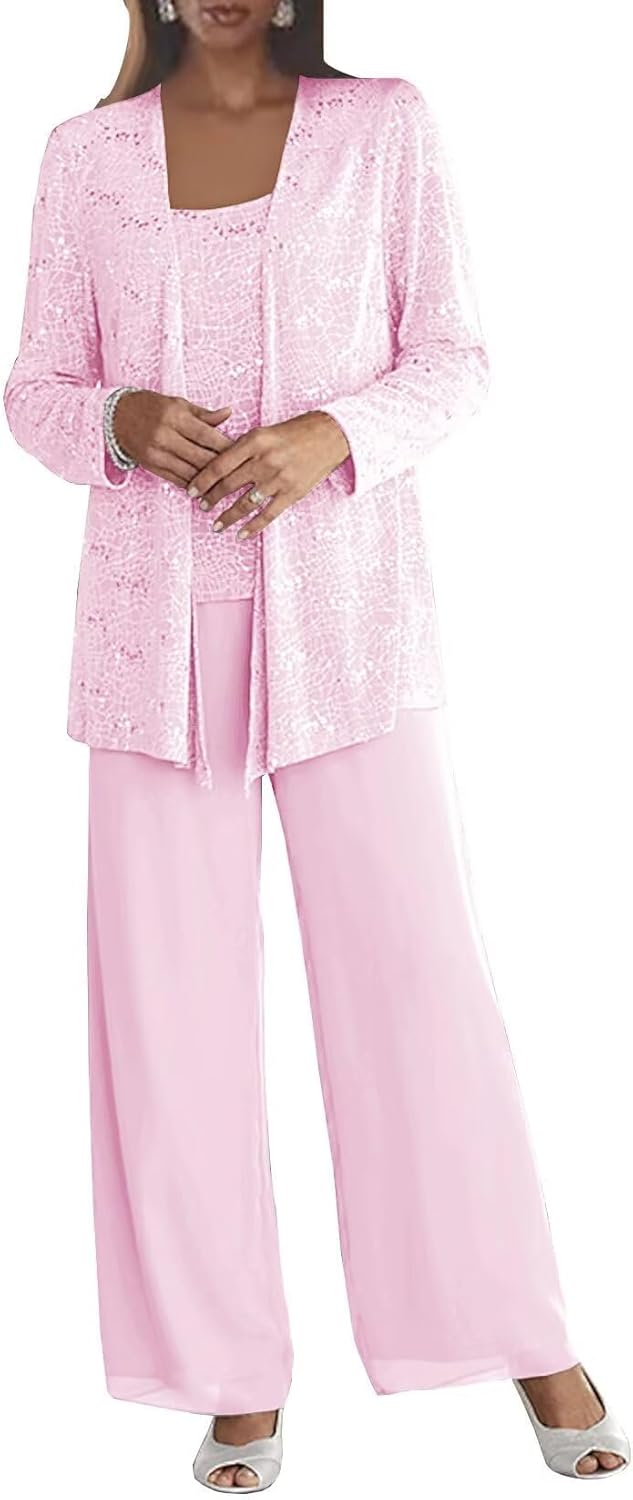 Chiffon Mother of The Bride Pant Suits for Elegant Weddings