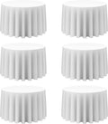White Round Tablecloth 108 in 6 Pack - Washable Seamless Polyester