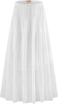 Womens Chiffon Long Skirt High Waist Floral Maxi - Boho Flowy