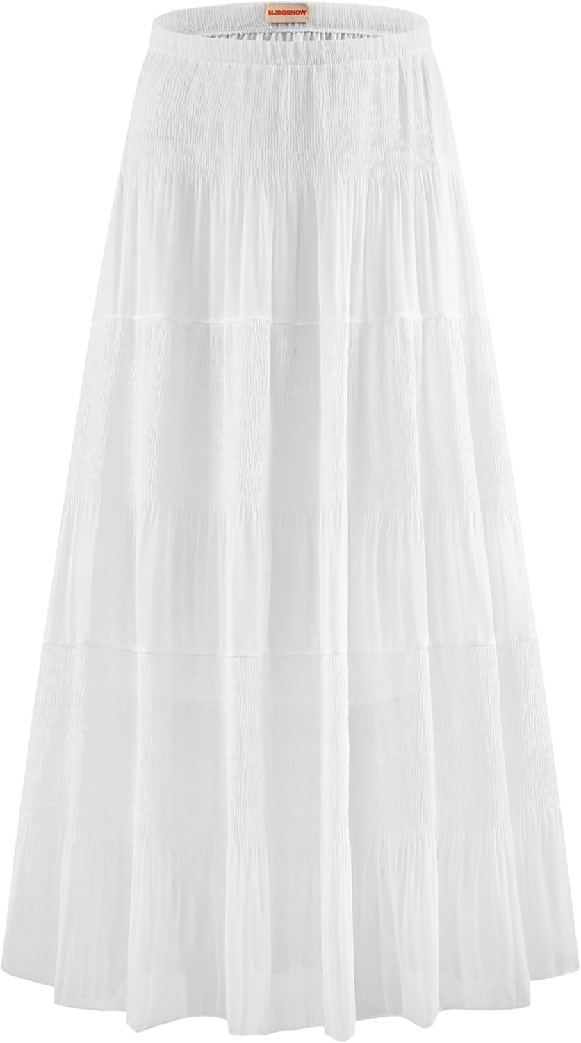 Womens Chiffon Long Skirt for Bohemian Style and Comfort