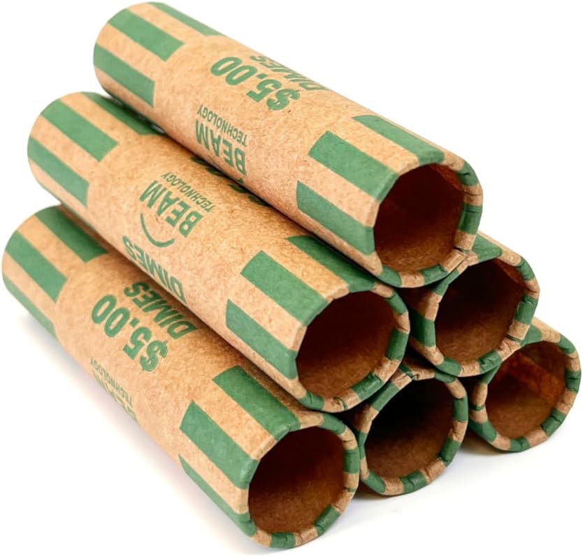 Beam Coin Wrappers Preformed for Dimes - Durable and Heavyweight