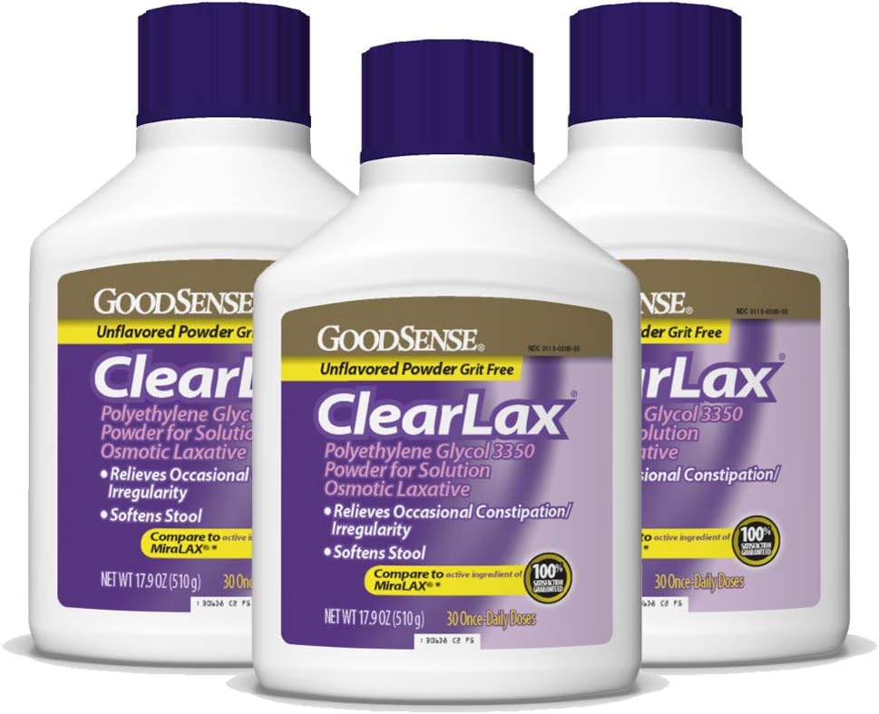 GoodSense ClearLax Polyethylene Glycol 3350 Powder for Relief