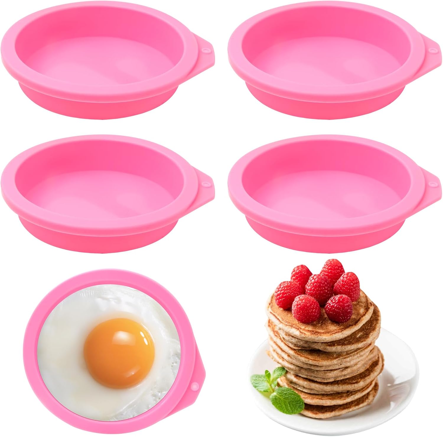 YINARONG 4 Pcs Non-Stick Silicone Egg Molds - Perfect Air Fryer Bites!
