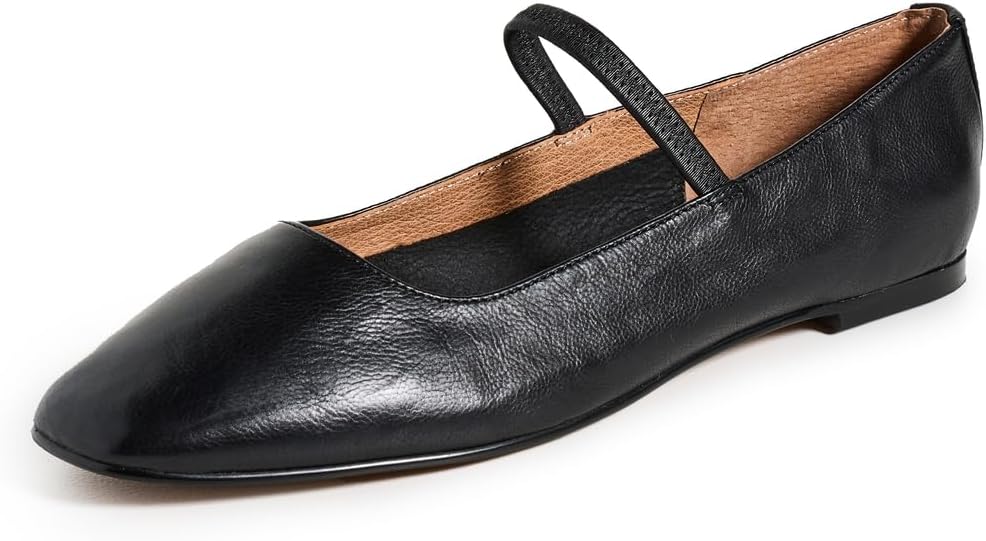 Madewell Women's The Greta Ballet Flats with Square Toe Design