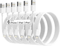 6Pack Original Apple MFi Lightning Cables (3/3/6/6/6/9 ft) - Durable