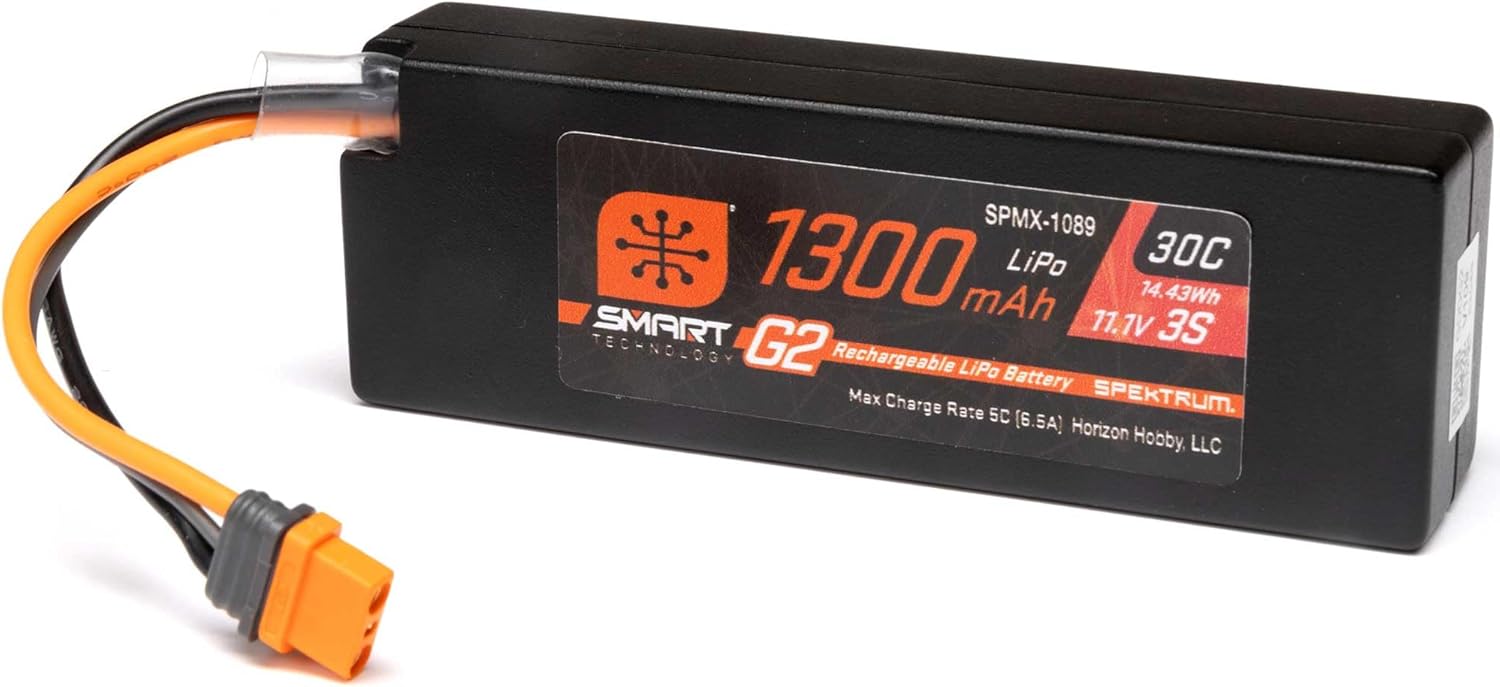 Spektrum Accessories 11.1V 1300mAh 3S 30C Smart G2 LiPo Battery