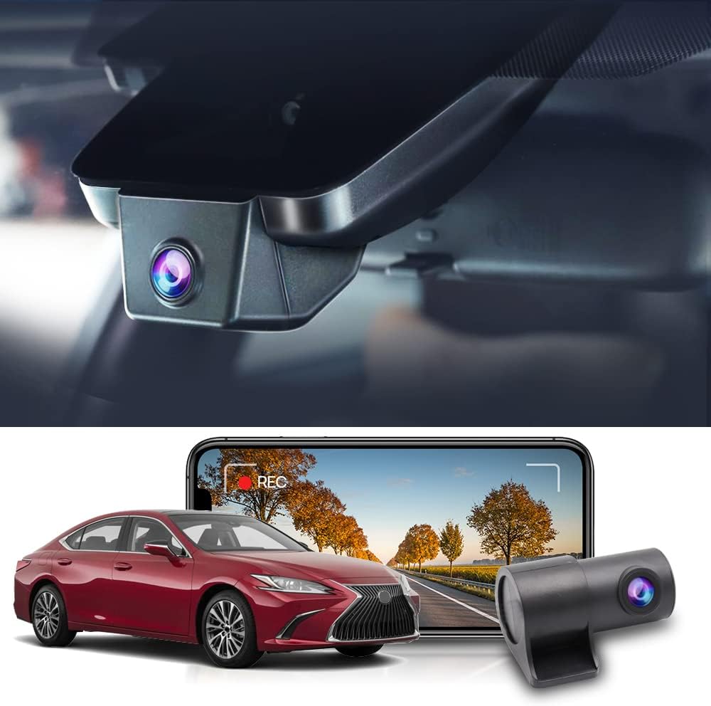 Fitcamx Front 2K+Rear 1080P Dash Cam for Lexus ES 2019-2025