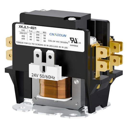 1 Pole 40 Amp HVAC Contactor for AC, Heat Pump, More