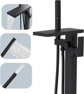Hoimpro Tub Filler Freestanding Bathtub Faucet Matte Black - Waterfall