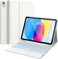 Backlit Keyboard Case for iPad 10th/11th Gen White - Trackpad & Pencil