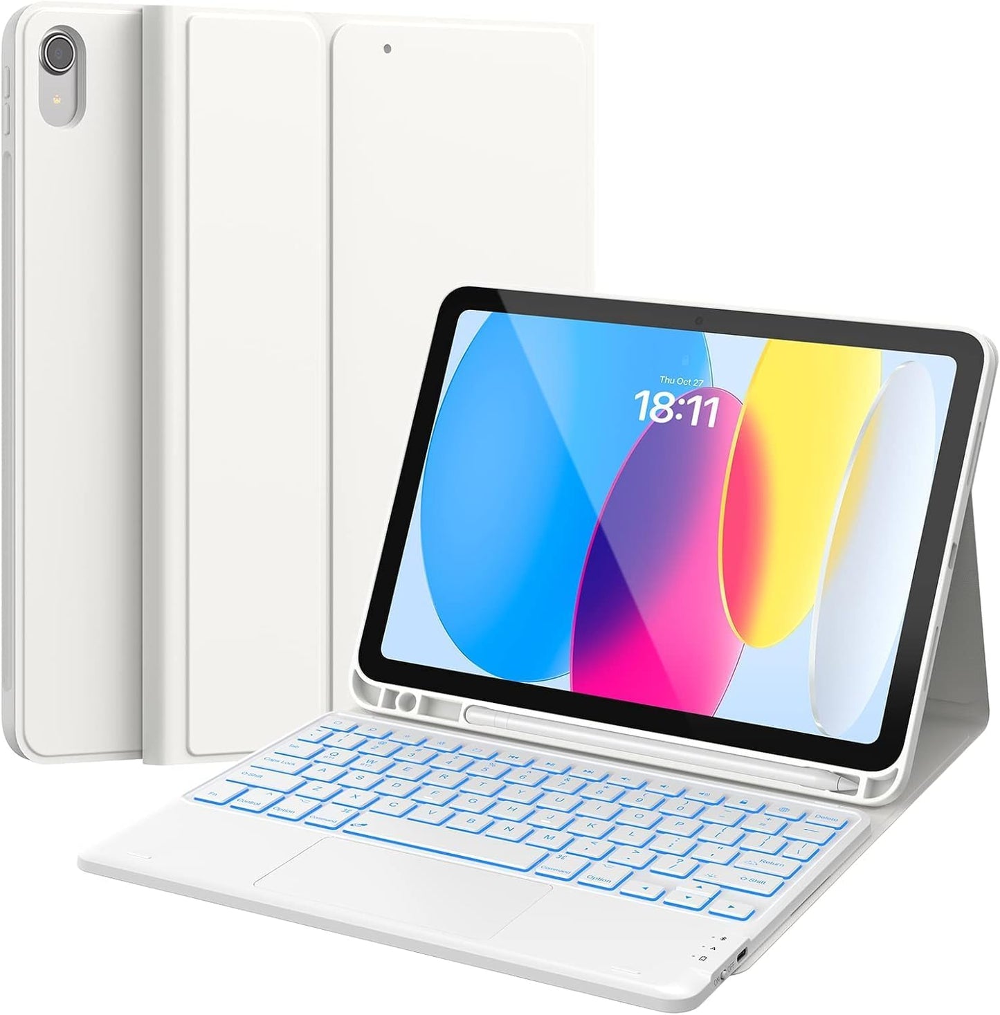 CHESONA iPad 10th Gen Case with Backlit Keyboard and Trackpad