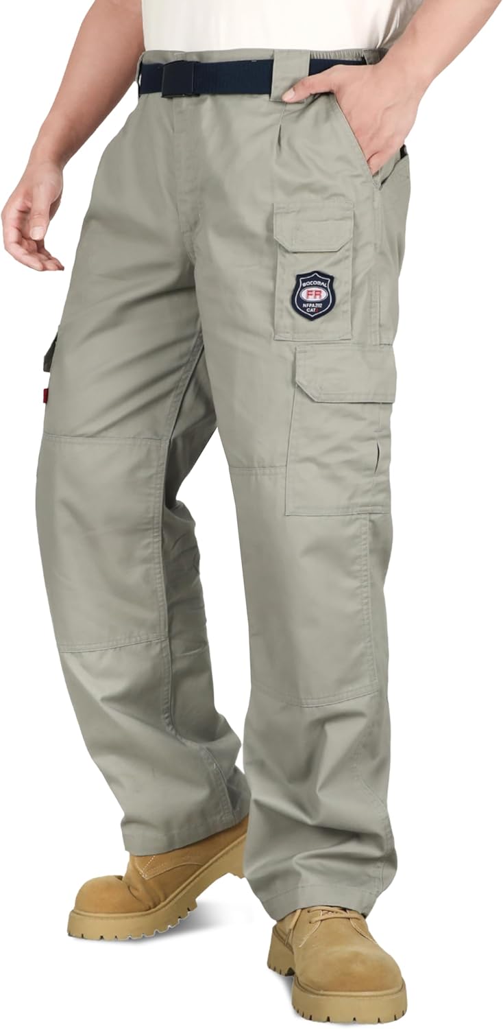 BOCOMAL Men's FR Cargo Pants for Safety and Comfort at Work