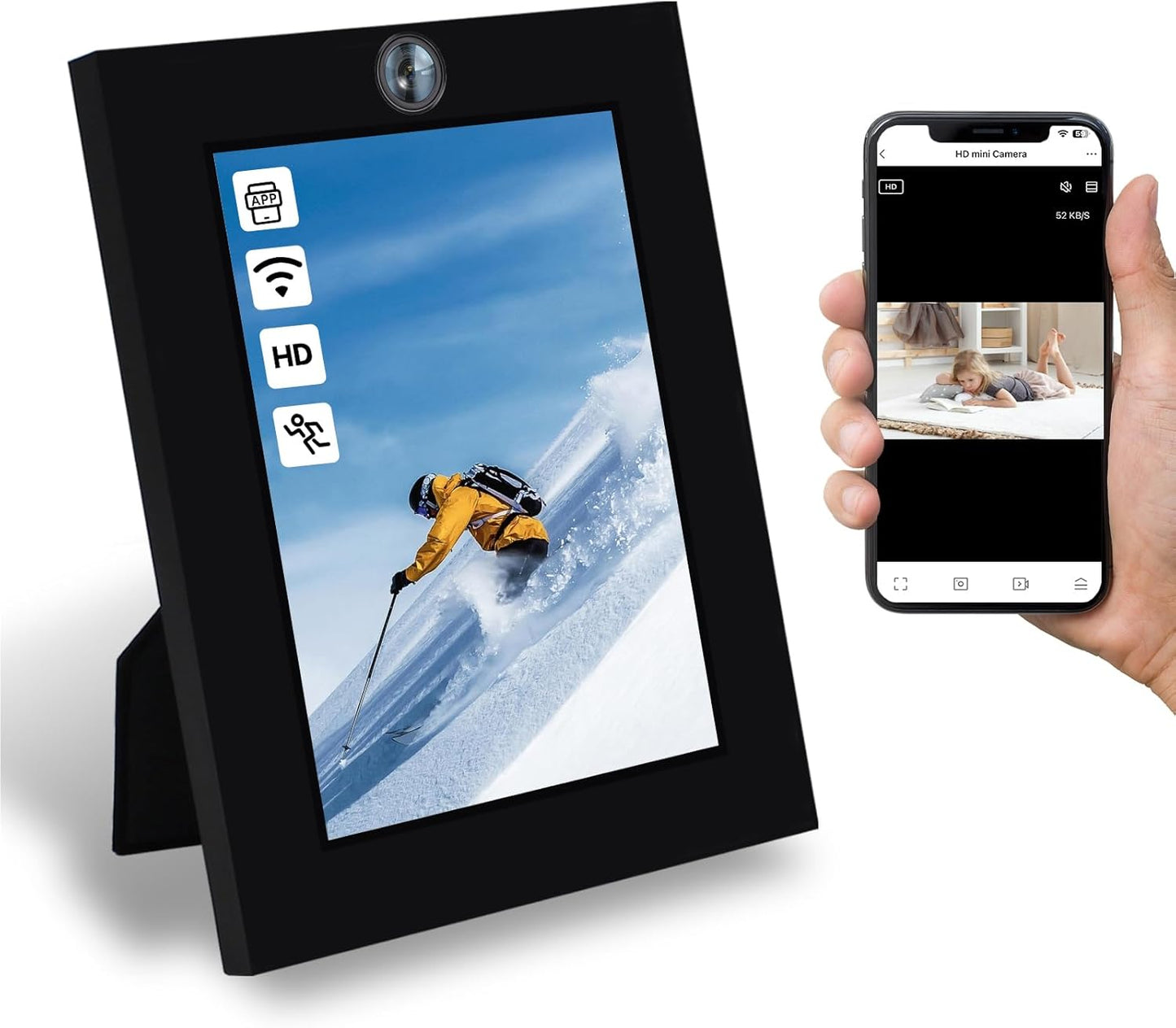 Security Camera Photo Frame with 1080P HD Real-Time Viewing