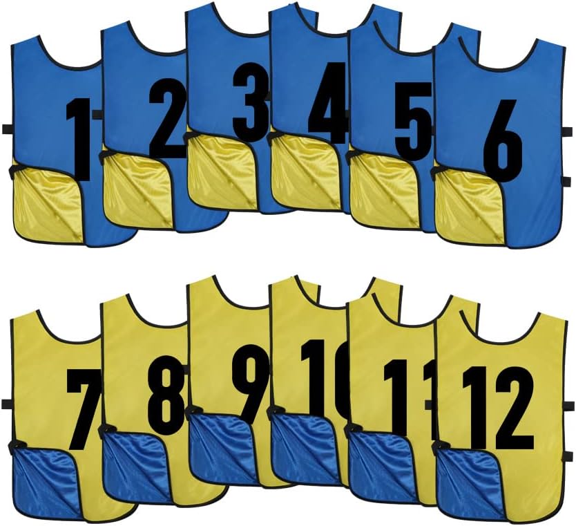 Reversible Numbered Pinnies for Team Practice and Sports Use