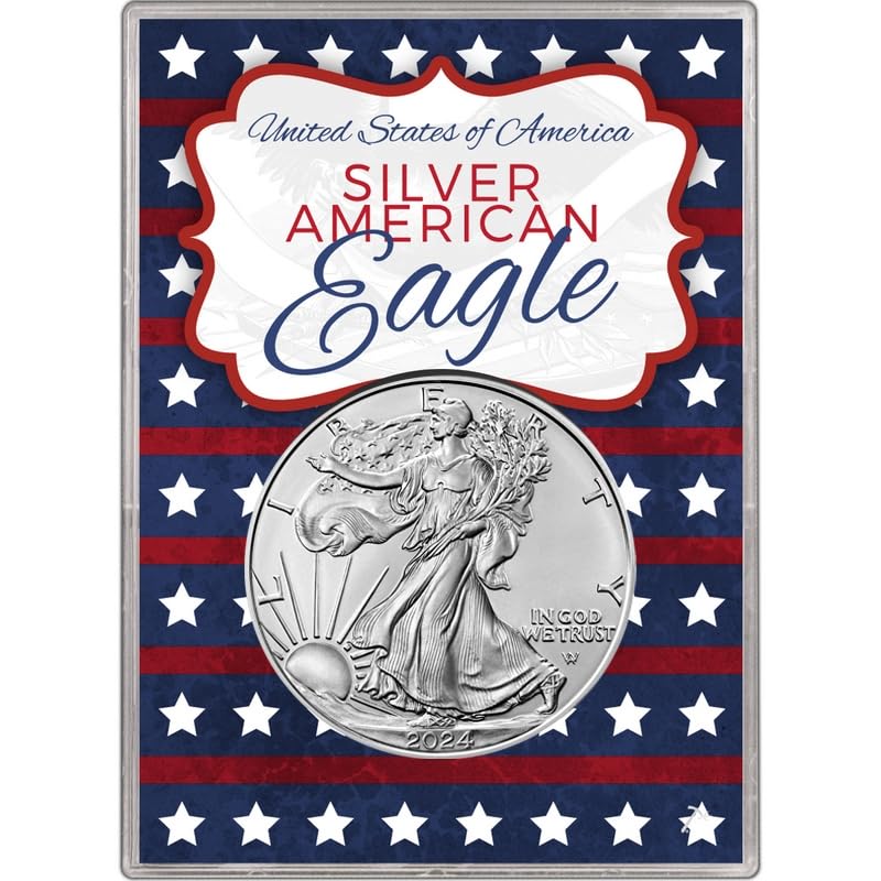 2024 No Mint Mark U.S. Silver Eagle in Patriotic Gift Holder