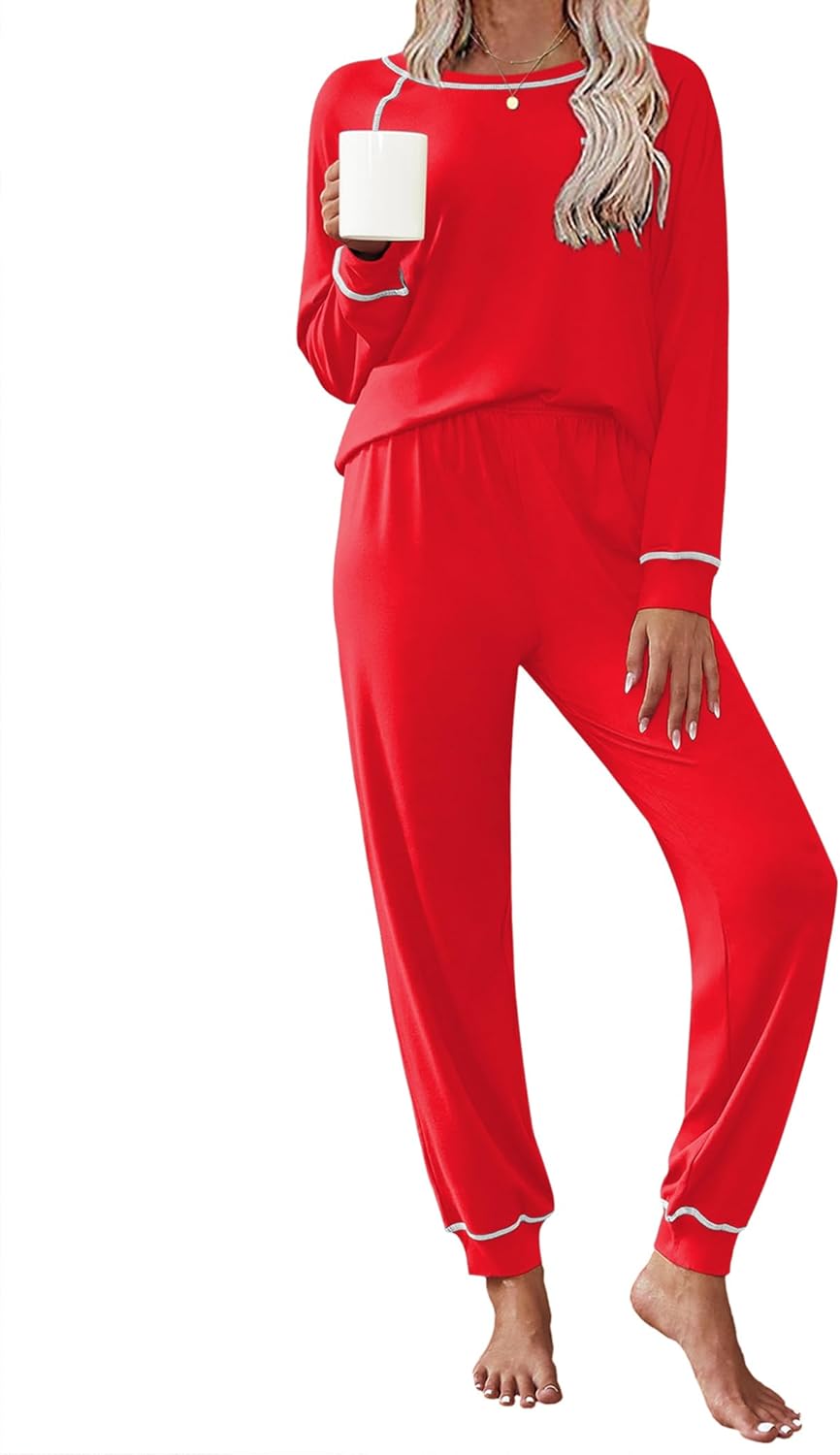 Ekouaer Pajamas Set for Women Soft Comfy Pjs Long Sleeve