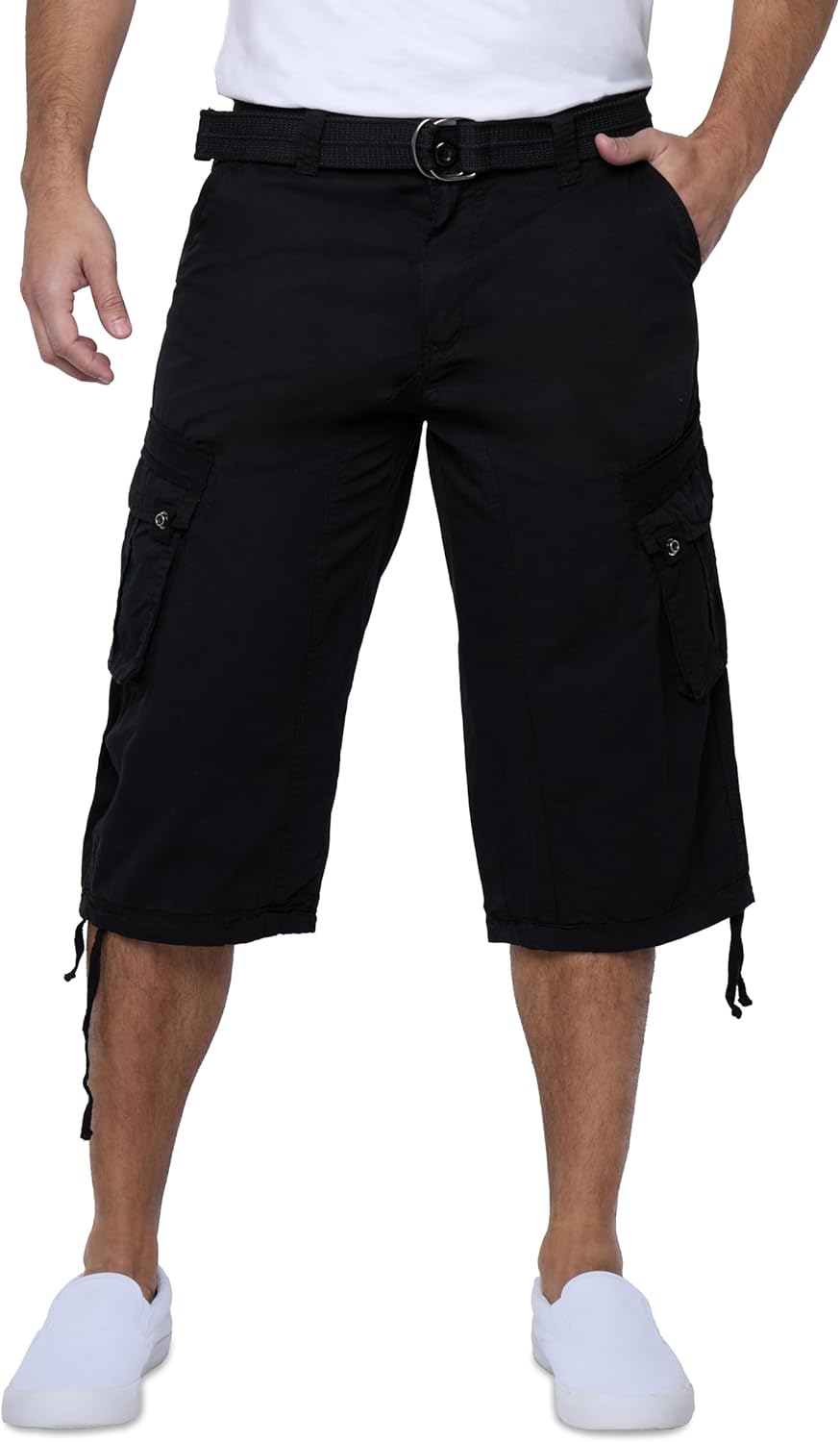 X RAY Men's Belted Long Cargo Shorts for Comfort and Style