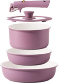 CAROTE 5pcs Pots and Pans Set Non Stick Cookware - Detachable Handle