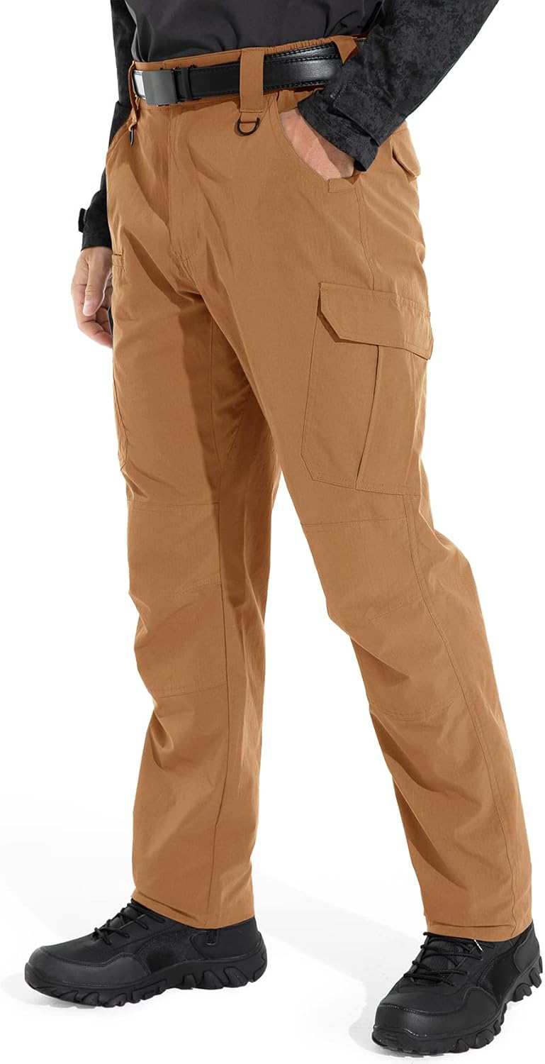 KFUBUO Men's Lightweight Tactical Cargo Pants for Outdoor Use