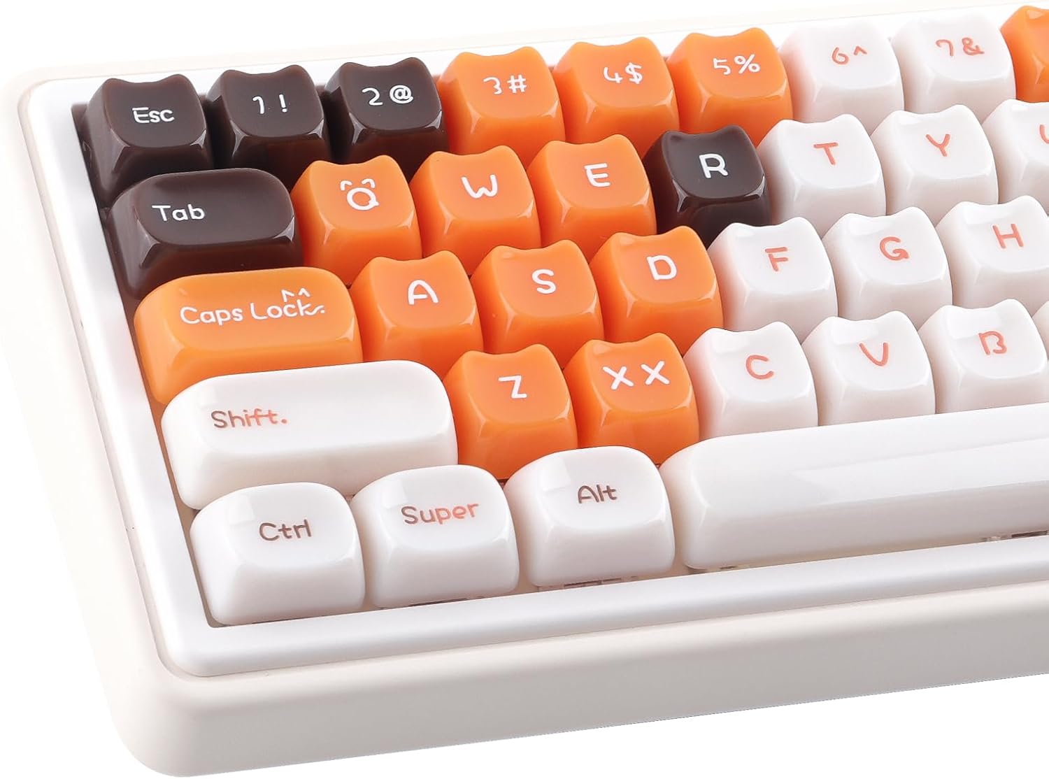 Ceramic Jade Calico Cat Keycaps for Mechanical Keyboards
