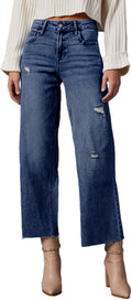 High Waist Baggy Jeans Wide Leg Petite 8 Points Length