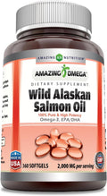 Amazing Omega Wild Alaskan Salmon Oil 2000mg Per Serving