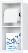 Neodrain White Toilet Paper Holder Recessed Dual Roll - Space Saving