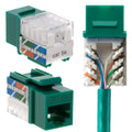 Cat5e Keystone RJ45 Slim 45-Degree Wall Jack Green (30 Pack)