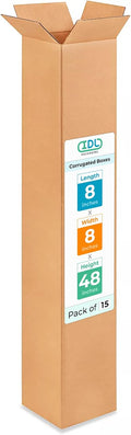 Tall Moving & Shipping Boxes 8 x 8 x 48 in (15-Pack) - Extra Strength