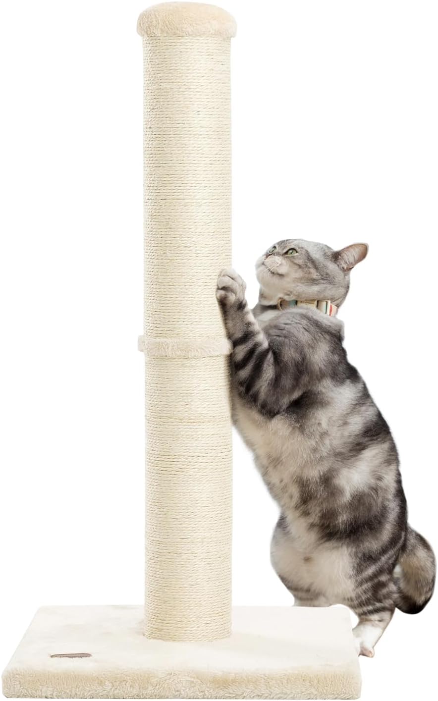 34inch Cat Scratching Post with Natural Sisal Rope for Cats