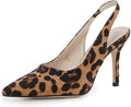 Womens Pointed Toe Stiletto Slingback Pumps - Soft PU Upper