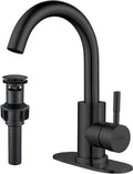Matte Black Bathroom Sink Faucet Single Hole - Modern Matte Finish