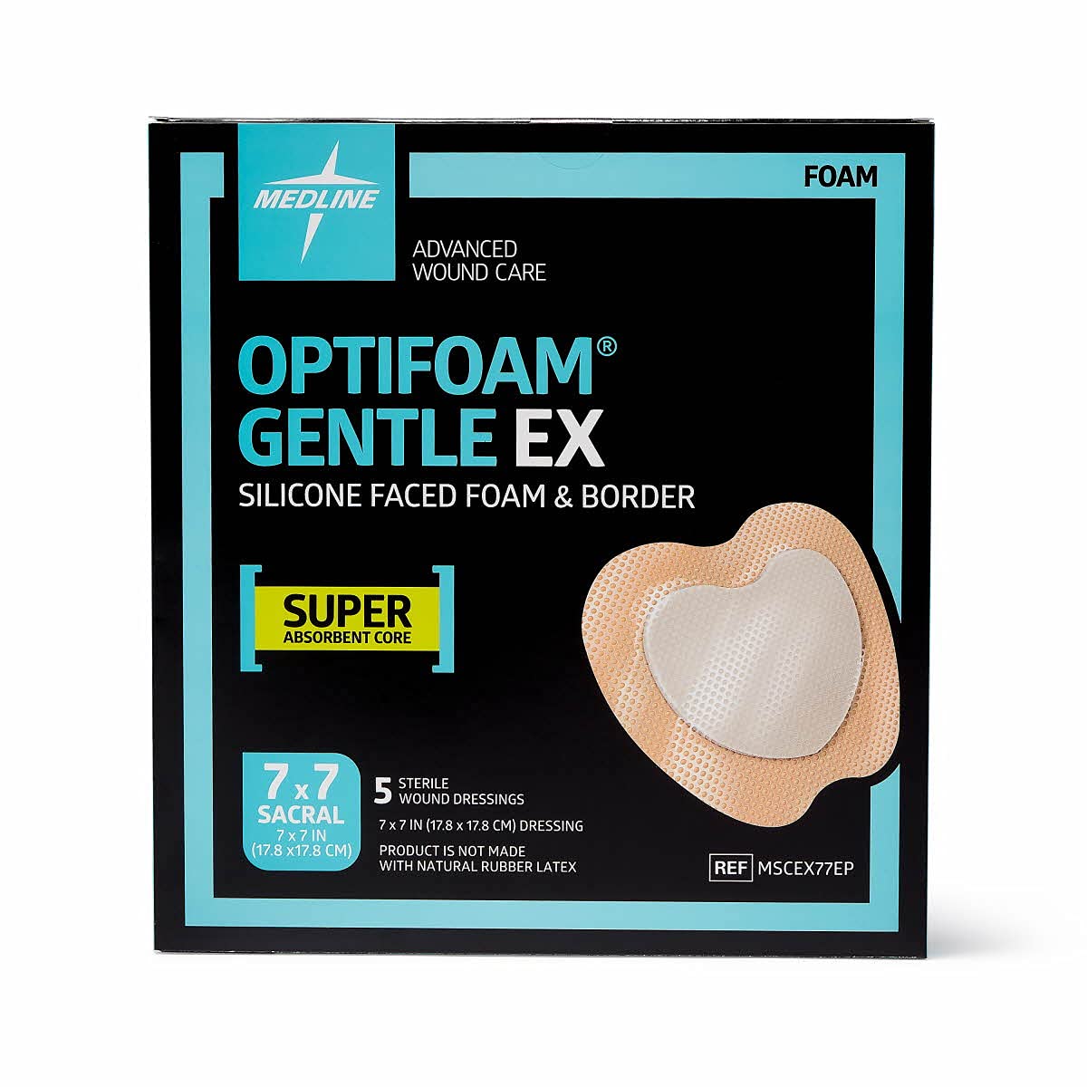 Medline Optifoam Gentle EX Bordered Foam Dressing for Wounds