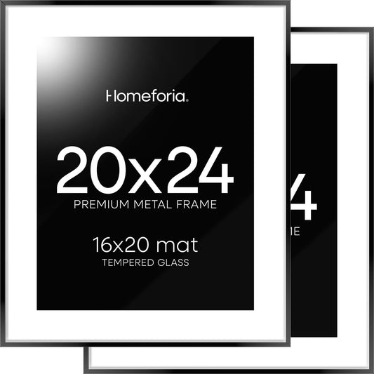20x24 Picture Frame Black, High End Metal Frame for Photos
