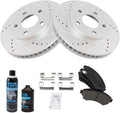 TRQ Front Brake Pad & Rotor Kit Ceramic Performance - Direct Fit
