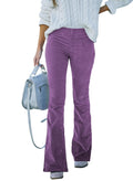 Sidefeel Women's Autumn Flare Pants in Soft Corduroy Fabric