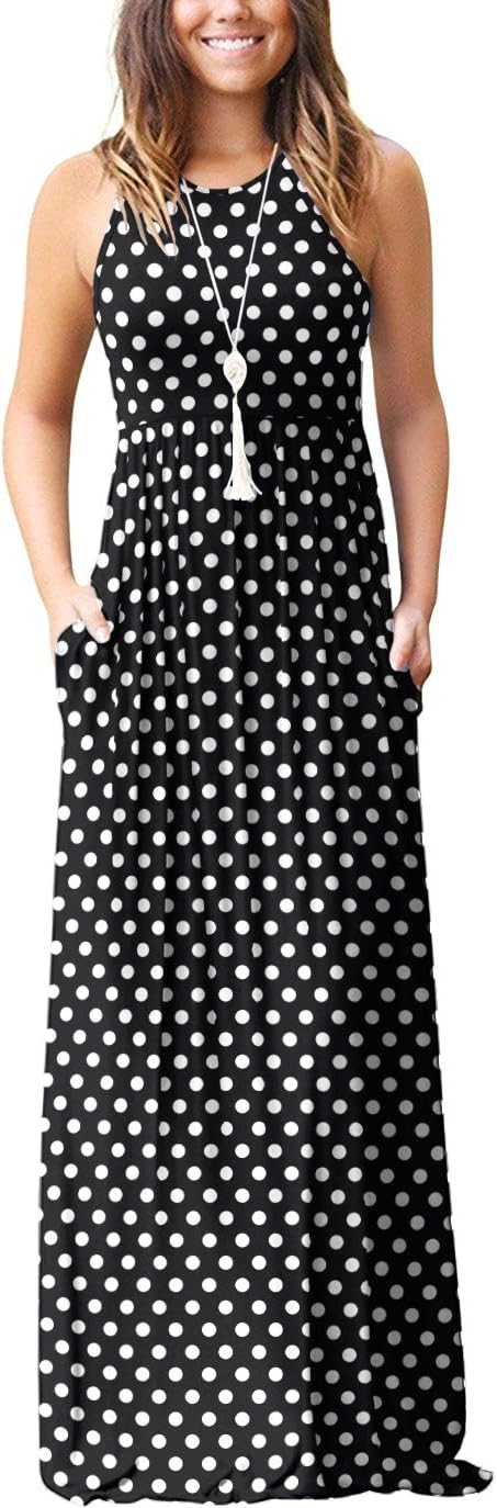 EUOVMY Women's Sleeveless Maxi Dress for Summer Vacation Fun
