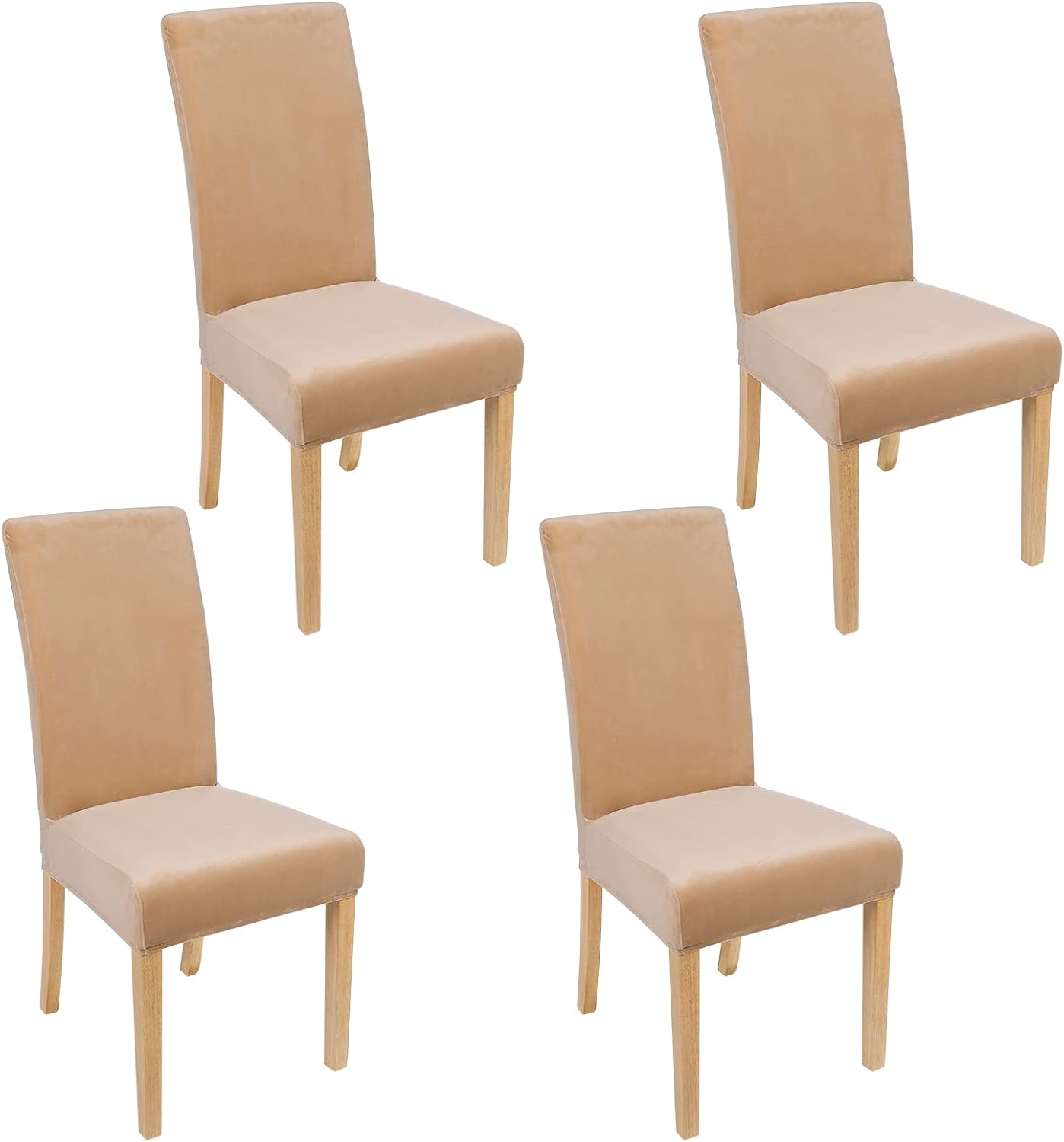 Smiry Velvet Stretch Chair Covers for Dining Room Set of 4