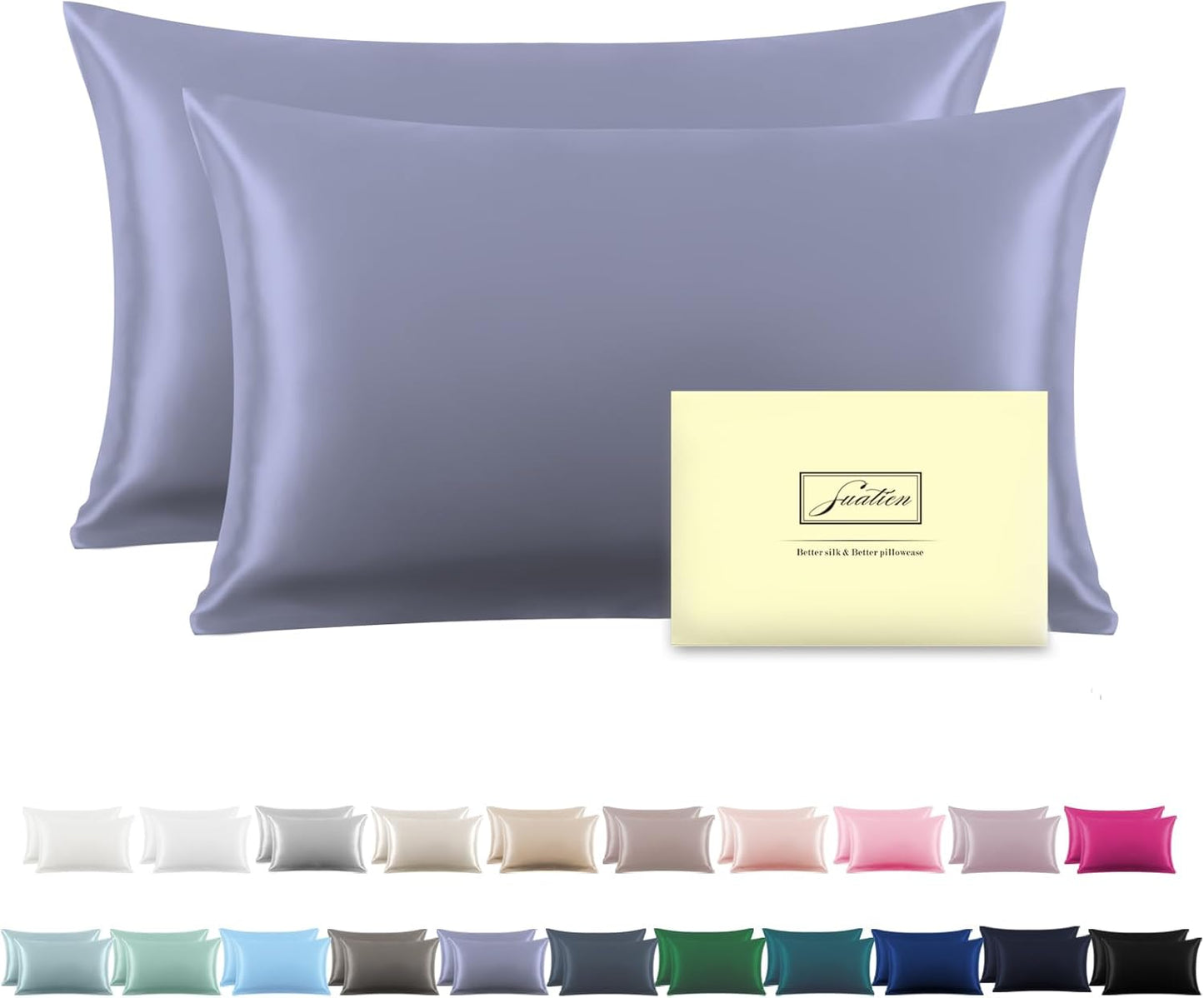 Silk Pillowcase for Hair and Skin, Soft and Breathable Set